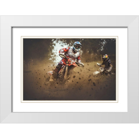 #87 White Modern Wood Framed Art Print with Double Matting by Gonzalez, Carlos