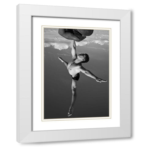 Untitled White Modern Wood Framed Art Print with Double Matting by Ross, Francisco