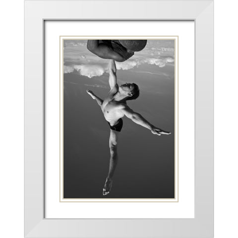 Untitled White Modern Wood Framed Art Print with Double Matting by Ross, Francisco