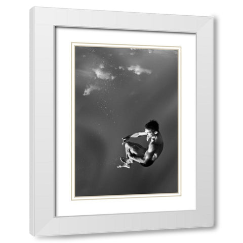 Untitled White Modern Wood Framed Art Print with Double Matting by Ross, Francisco