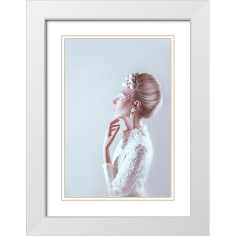 Christmas Ornament White Modern Wood Framed Art Print with Double Matting by marinastudio