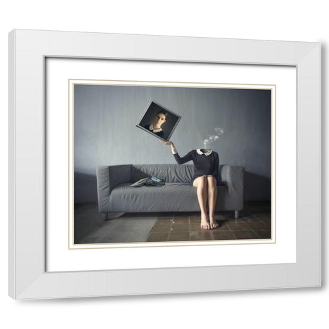 A Picture Of Me White Modern Wood Framed Art Print with Double Matting by Hardibudi