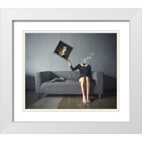 A Picture Of Me White Modern Wood Framed Art Print with Double Matting by Hardibudi