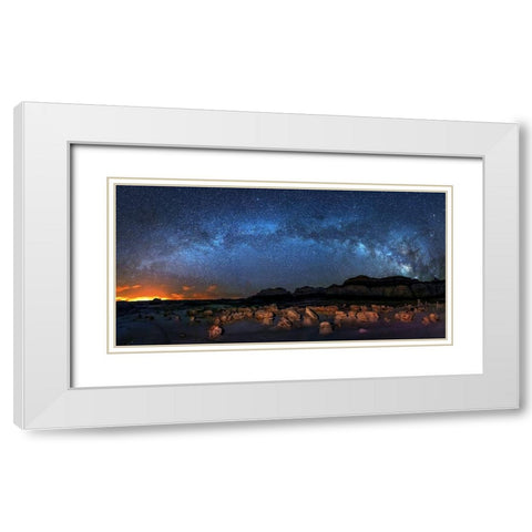 Bisti Egg Garden White Modern Wood Framed Art Print with Double Matting by Zhu, Hua