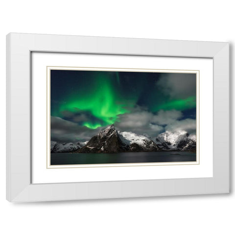 When The Clouds Break White Modern Wood Framed Art Print with Double Matting by Therion