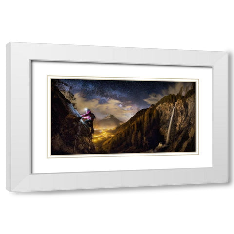 The Climb White Modern Wood Framed Art Print with Double Matting by Nicholas Roemmelt, Dr.
