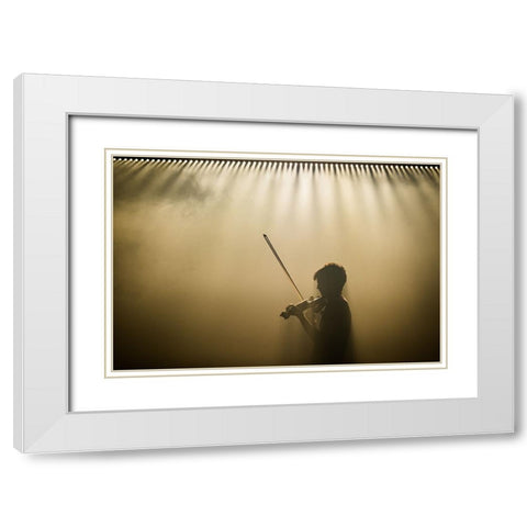 Yndi Halda White Modern Wood Framed Art Print with Double Matting by V., Stijn