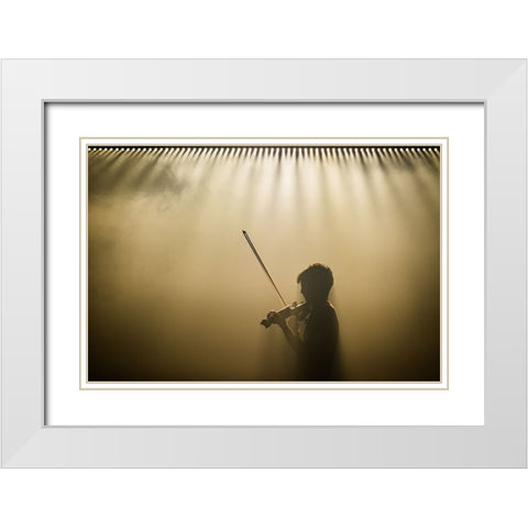 Yndi Halda White Modern Wood Framed Art Print with Double Matting by V., Stijn