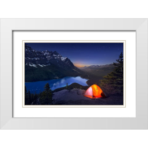 Sleeping With The Stars White Modern Wood Framed Art Print with Double Matting by M. Garcia, Jesus