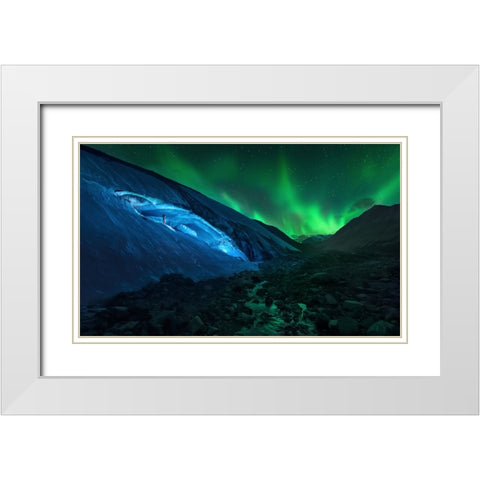 Athabasca Cave White Modern Wood Framed Art Print with Double Matting by M. Garcia, Jesus