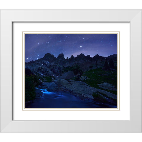 Sleepless Under Zodiac Ridge White Modern Wood Framed Art Print with Double Matting by Xu, Mei