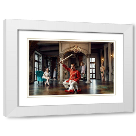 D?N?NÂDdn? White Modern Wood Framed Art Print with Double Matting by Smirnov, Sergei