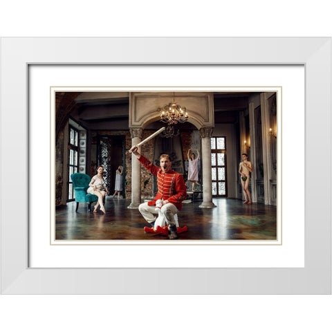 D?N?NÂDdn? White Modern Wood Framed Art Print with Double Matting by Smirnov, Sergei