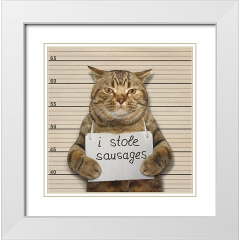Crime And Punishment.... White Modern Wood Framed Art Print with Double Matting by Kuznetsova, Iryna