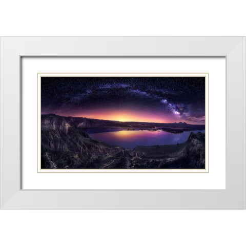 Milky Way Over Las Barrancas 2016 White Modern Wood Framed Art Print with Double Matting by M. Garcia, Jesus