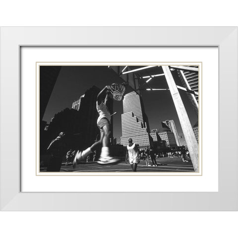 Qdunkingq (From The Series Qmetropolisq) White Modern Wood Framed Art Print with Double Matting by Matthes, Dieter