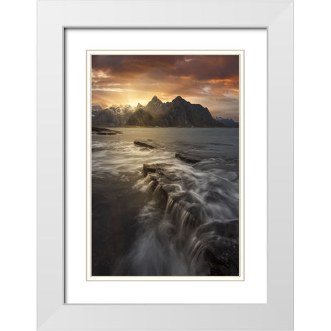 Midnight Sun II White Modern Wood Framed Art Print with Double Matting by Martin Castan, David