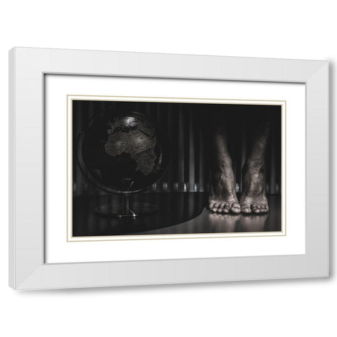 The Last Jump White Modern Wood Framed Art Print with Double Matting by Mele, Daniele