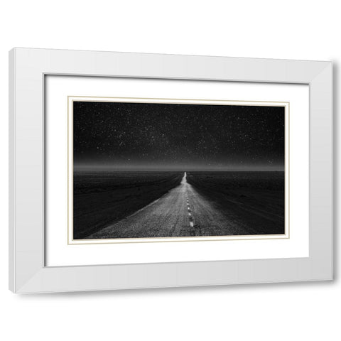 The Dark Eternal Night White Modern Wood Framed Art Print with Double Matting by Azimaie, Asef