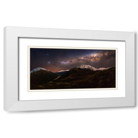Mount Aspiring - Liverpool Hut White Modern Wood Framed Art Print with Double Matting by Zhang, Yan