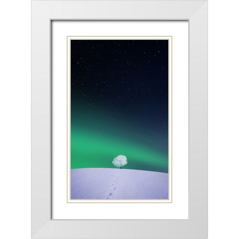 Apple White Modern Wood Framed Art Print with Double Matting by Hamiti, Bess