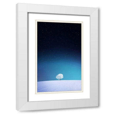 Apple White Modern Wood Framed Art Print with Double Matting by Hamiti, Bess