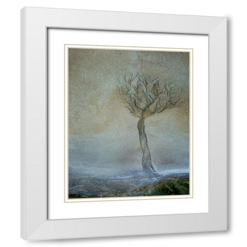 Lonely Tree White Modern Wood Framed Art Print with Double Matting by Talen, Nel