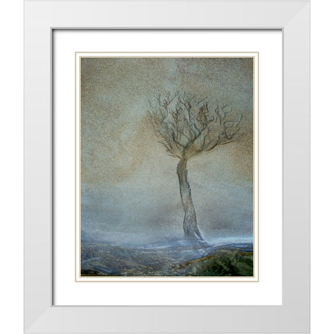 Lonely Tree White Modern Wood Framed Art Print with Double Matting by Talen, Nel