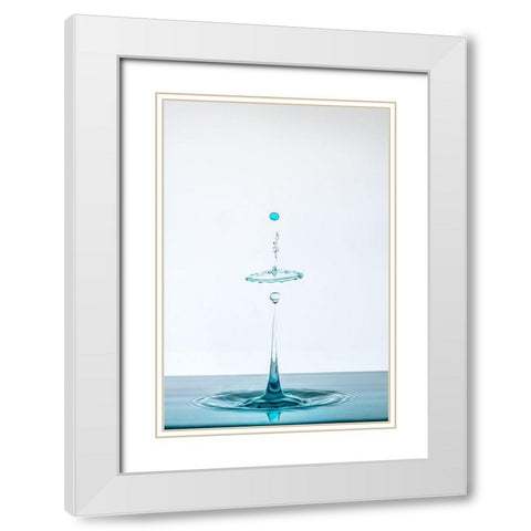 Drop White Modern Wood Framed Art Print with Double Matting by Prieto, Adamo