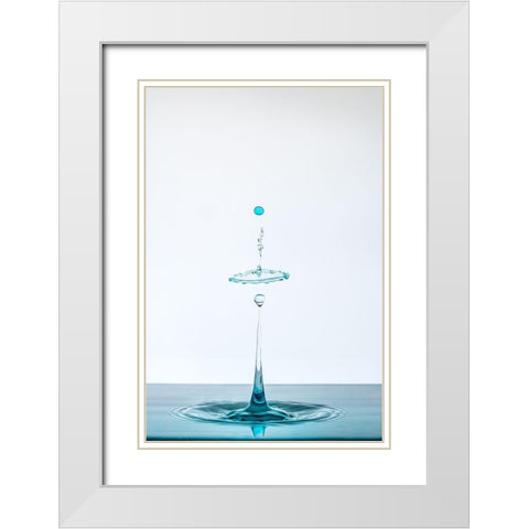 Drop White Modern Wood Framed Art Print with Double Matting by Prieto, Adamo