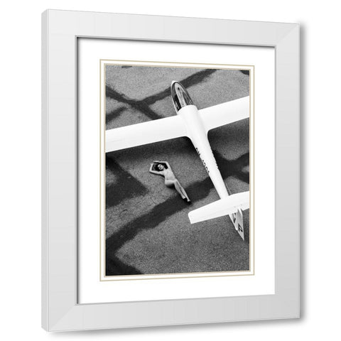 On The Airport White Modern Wood Framed Art Print with Double Matting by Blasko, Jan
