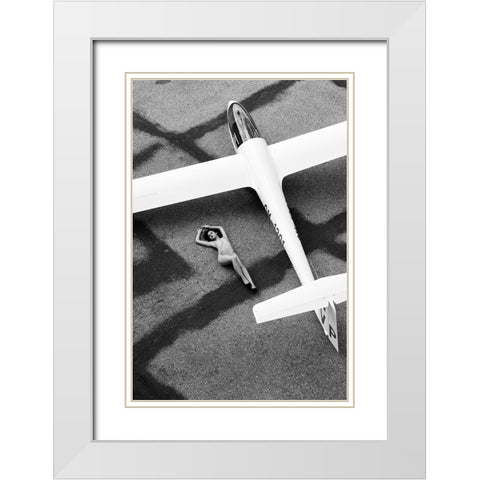 On The Airport White Modern Wood Framed Art Print with Double Matting by Blasko, Jan