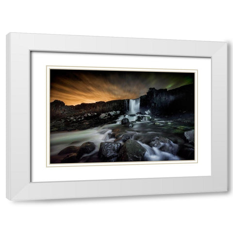 Iceland White Modern Wood Framed Art Print with Double Matting by Coenders, Chris