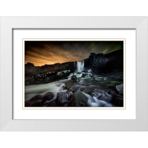 Iceland White Modern Wood Framed Art Print with Double Matting by Coenders, Chris