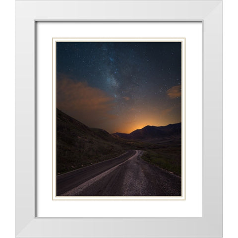 Dirt Road White Modern Wood Framed Art Print with Double Matting by BS., Dani