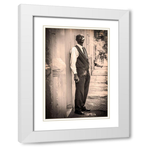Street Cigar White Modern Wood Framed Art Print with Double Matting by Wride, Linda