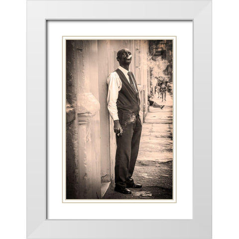 Street Cigar White Modern Wood Framed Art Print with Double Matting by Wride, Linda