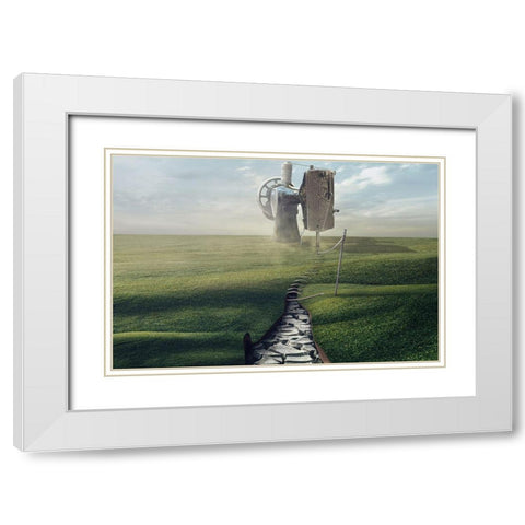 Cultivate The Ground White Modern Wood Framed Art Print with Double Matting by Almawash, Sulaiman