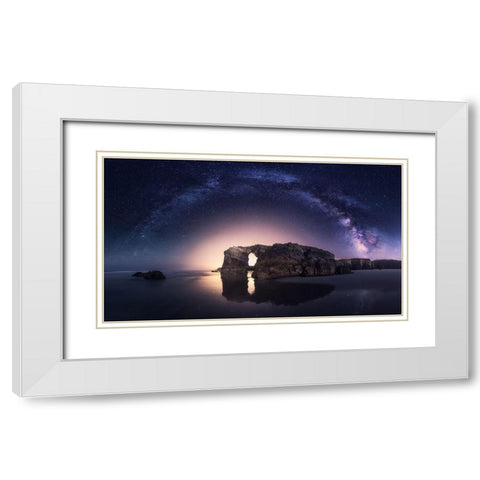 Arcos Naturales White Modern Wood Framed Art Print with Double Matting by F. Turienzo, Carlos