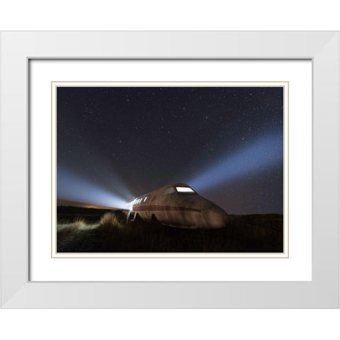 Plane Wreck White Modern Wood Framed Art Print with Double Matting by Lindsten, Christian