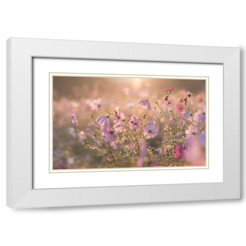 Untitled White Modern Wood Framed Art Print with Double Matting by Koumura, Miyako