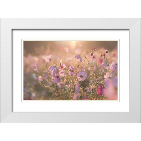Untitled White Modern Wood Framed Art Print with Double Matting by Koumura, Miyako