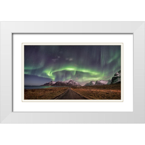 Road To Boreal White Modern Wood Framed Art Print with Double Matting by Perdomo, Pablo