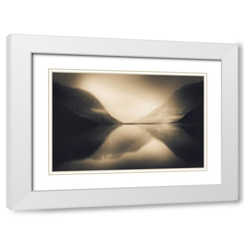Glow In The Dark White Modern Wood Framed Art Print with Double Matting by Davidsson, Gustav