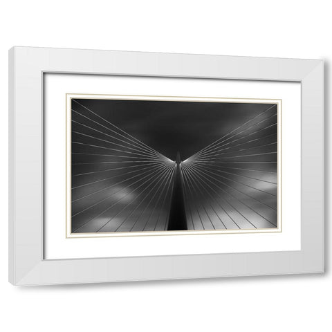 Angel In Black And White White Modern Wood Framed Art Print with Double Matting by Ferrero, Ivan