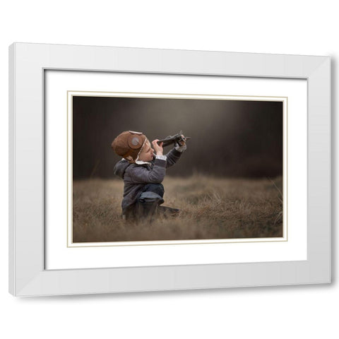 Future Aviator White Modern Wood Framed Art Print with Double Matting by Whitehead, Annie