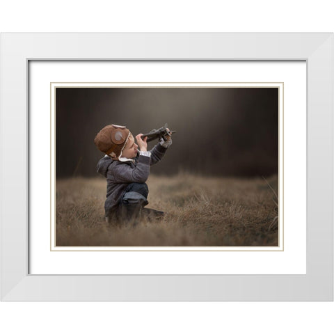 Future Aviator White Modern Wood Framed Art Print with Double Matting by Whitehead, Annie