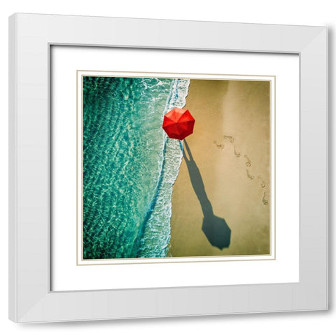 . Deep Water . White Modern Wood Framed Art Print with Double Matting by Ambra