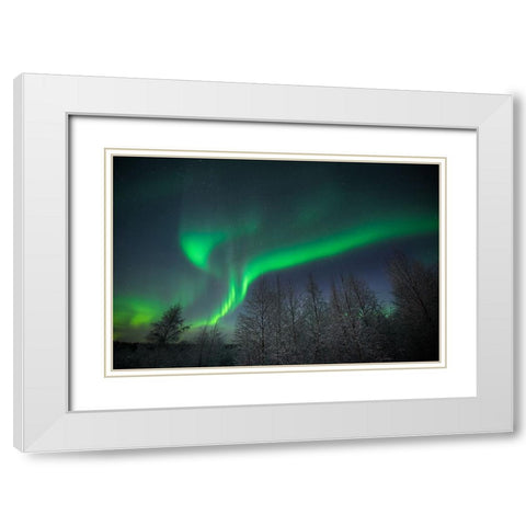 Aurora Split White Modern Wood Framed Art Print with Double Matting by Leske, Mike
