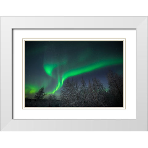 Aurora Split White Modern Wood Framed Art Print with Double Matting by Leske, Mike